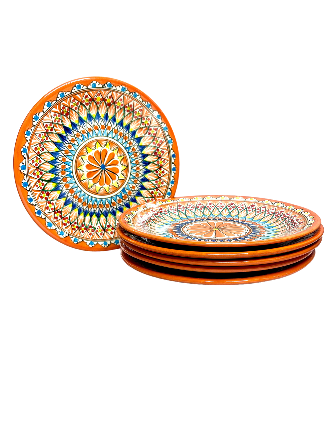 Handmade Lyagani 28 cm &quot;Mehrob&quot; 6 pcs, orange pattern