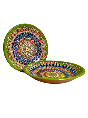 Handmade Legan 34 cm &quot;Mehrob&quot; deep, green pattern