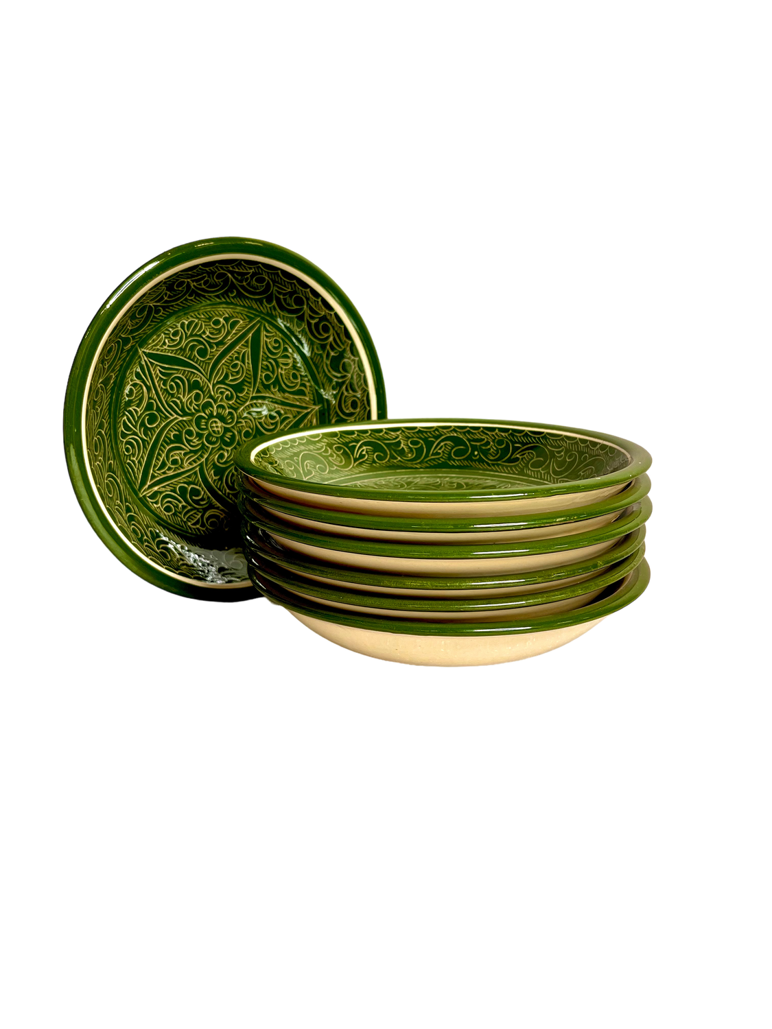 Handmade Lyagani 19 cm, 6 pcs, deep, green “Tilma”
