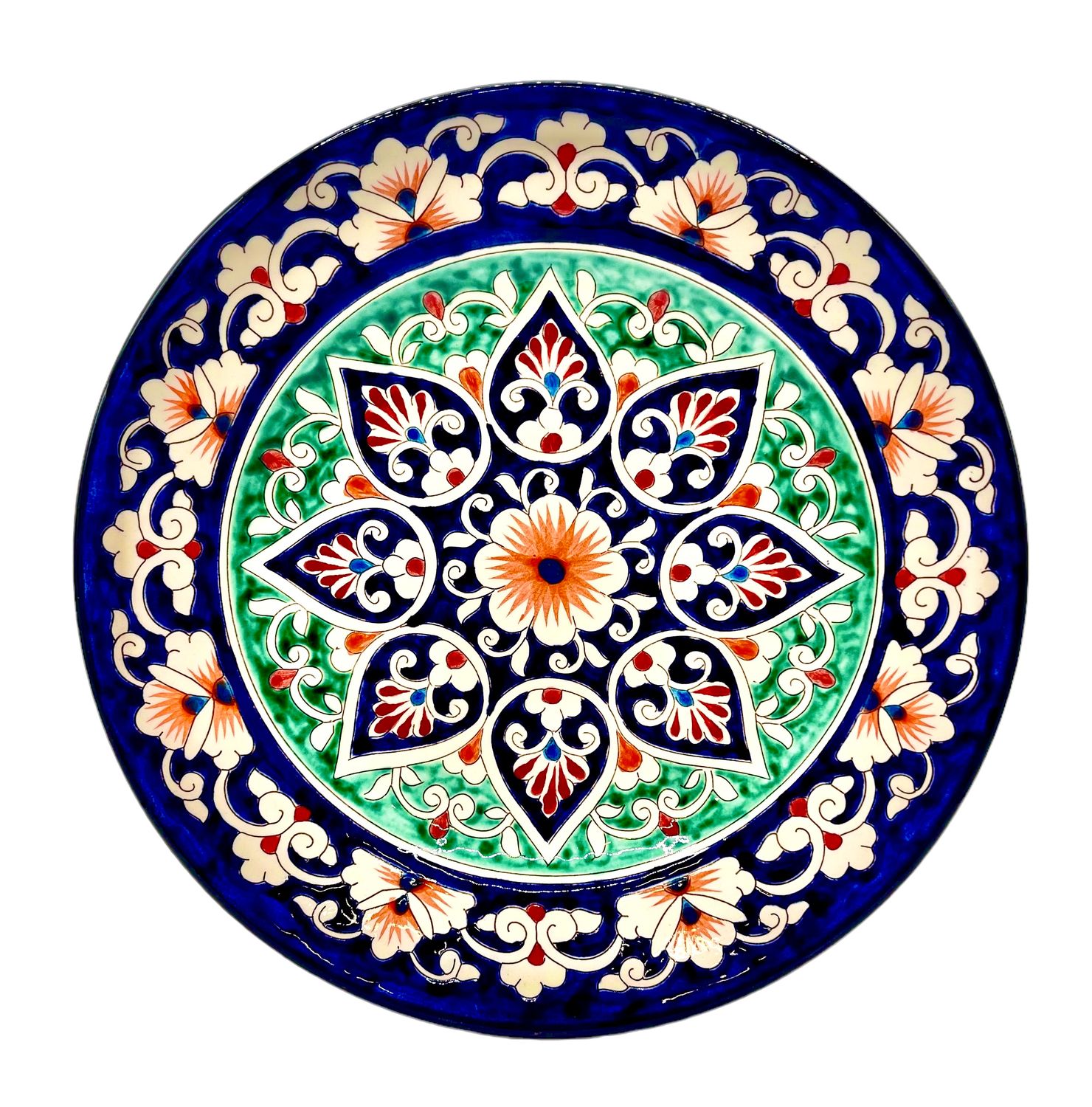 Handmade Legan 22 cm &quot;Qora galam&quot;, blue pattern