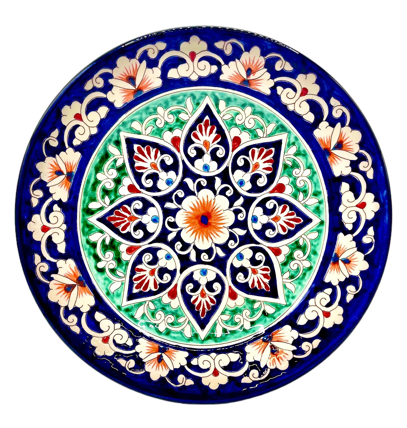 Handmade Legan 22 cm &quot;Qora galam&quot;, blue pattern