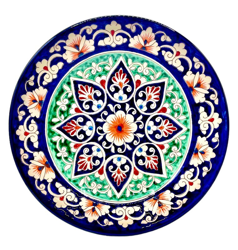 Handmade Legan 22 cm &quot;Qora galam&quot;, blue pattern
