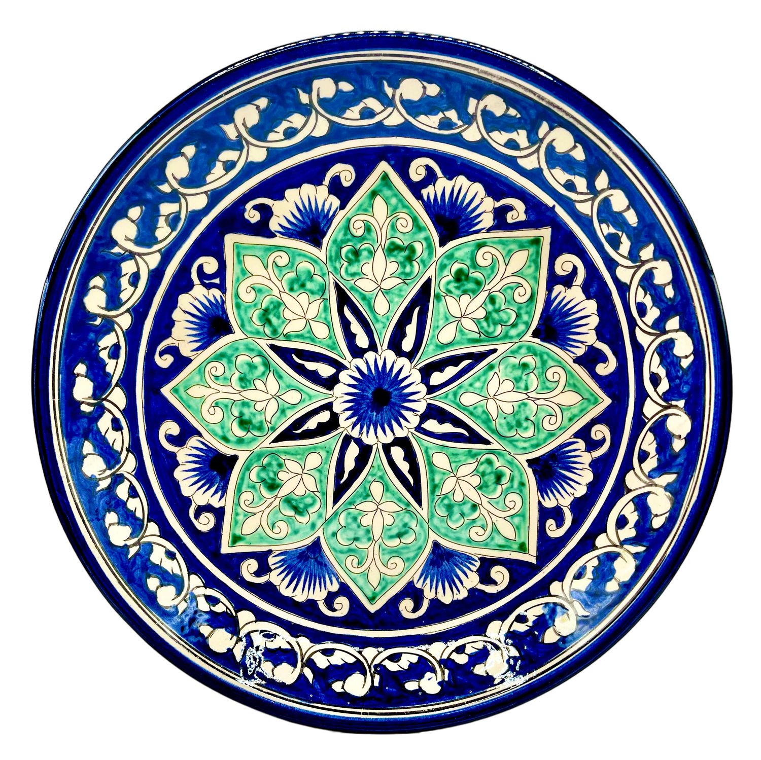 Handmade Legan 25 cm &quot;Qora galam&quot;, blue pattern