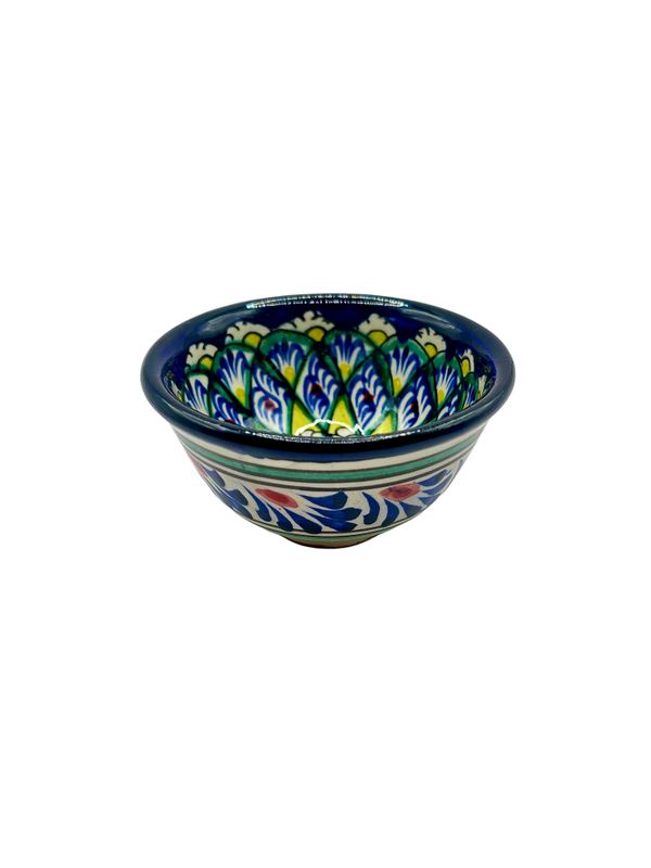 Handmade Bowl/Kosa 9,5 cm, 100 ml. for tea, spices, “Mechrob”, blue pattern