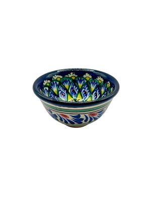 Handmade Bowl/Kosa 9,5 cm, 100 ml. for tea, spices, “Mechrob”, blue pattern