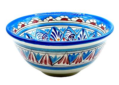 Handmade Bowl/Kosa 15 cm, 600 ml. for tea, spices, “Mechrob”, blue pattern