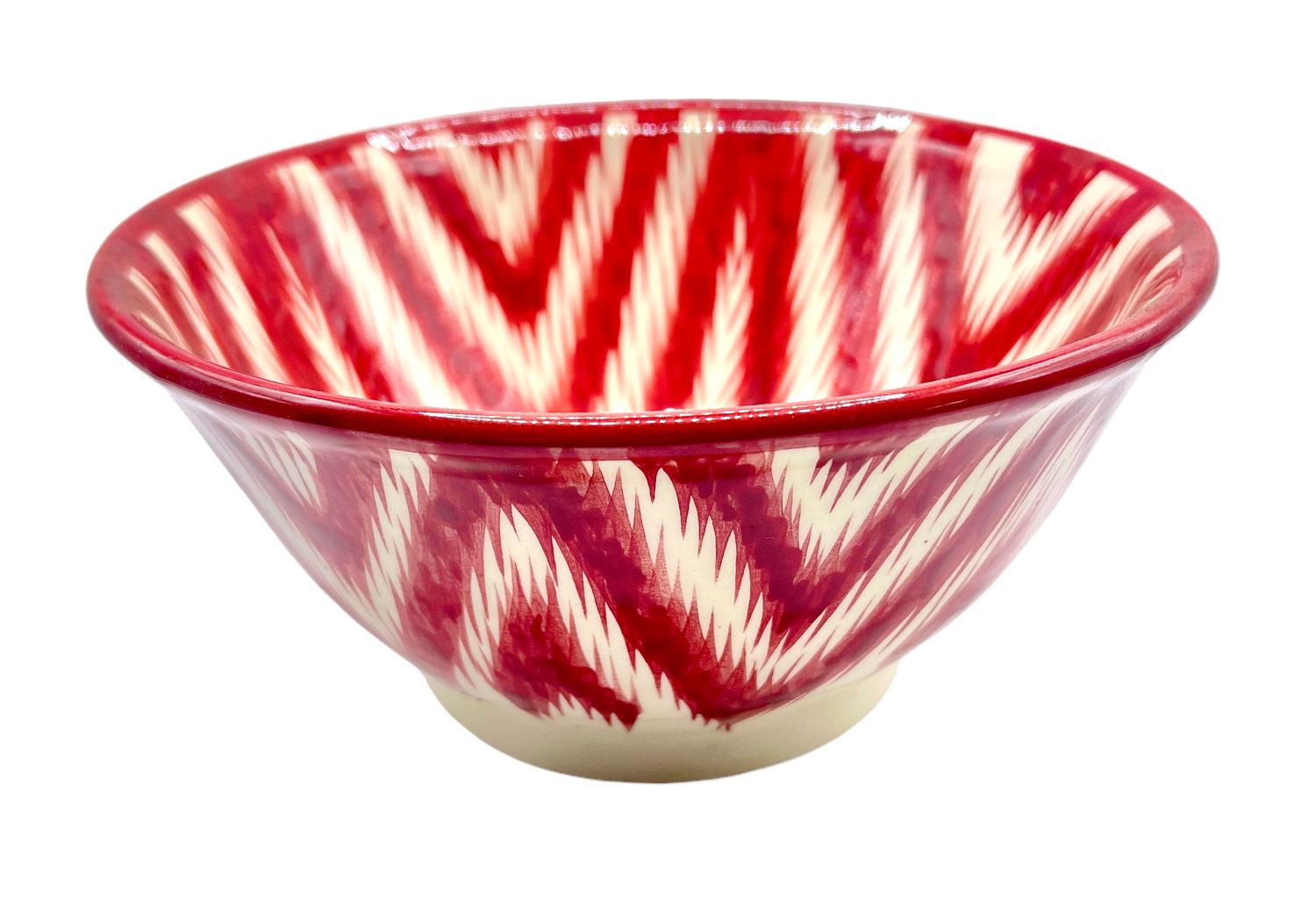 Handmade Bowl/Kosa 18 cm, 750 ml. for tea, spices, “Atlas”, red pattern