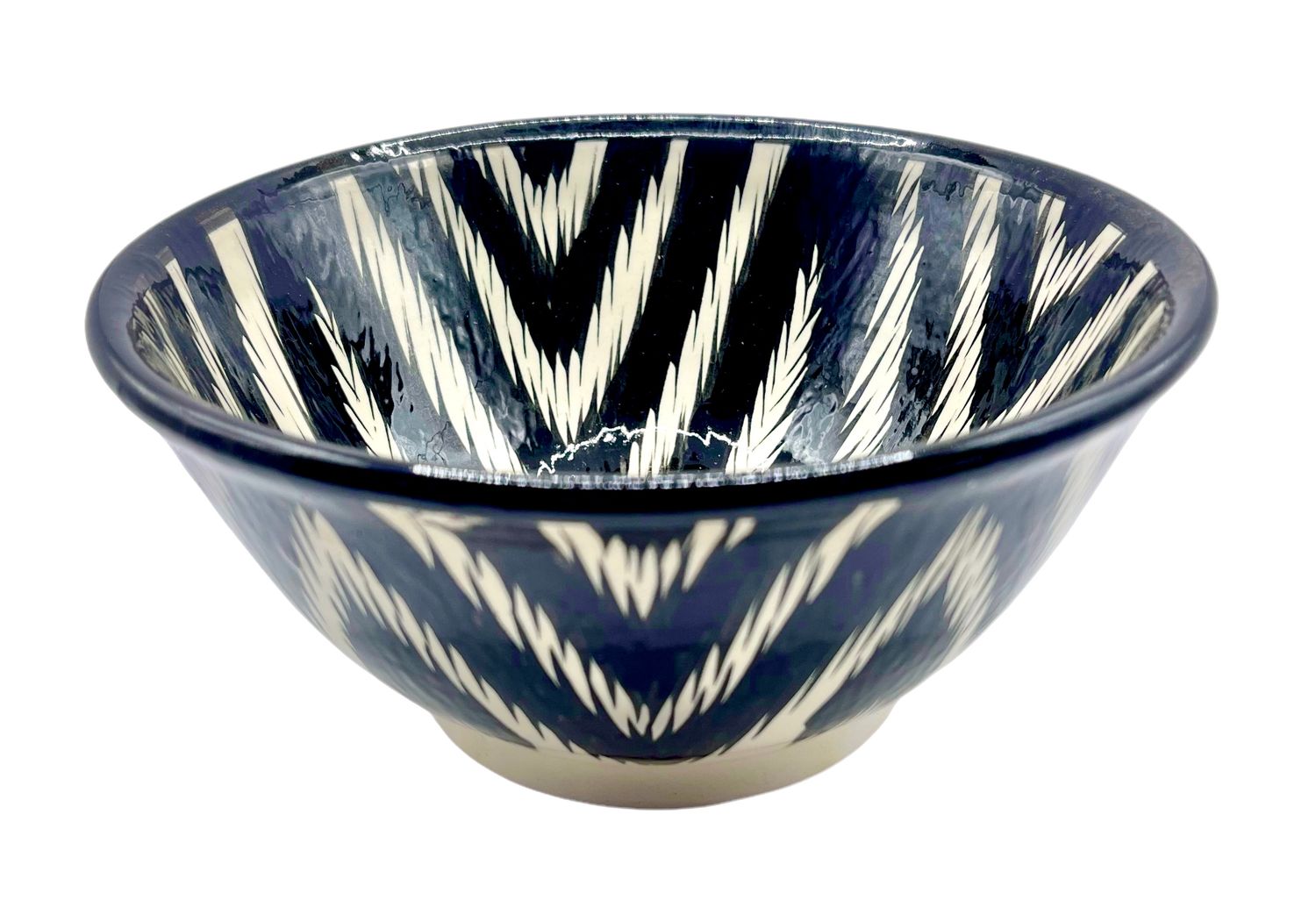 Handmade Bowl/Kosa 18 cm, 750 ml. for tea, spices, “Atlas”, black pattern