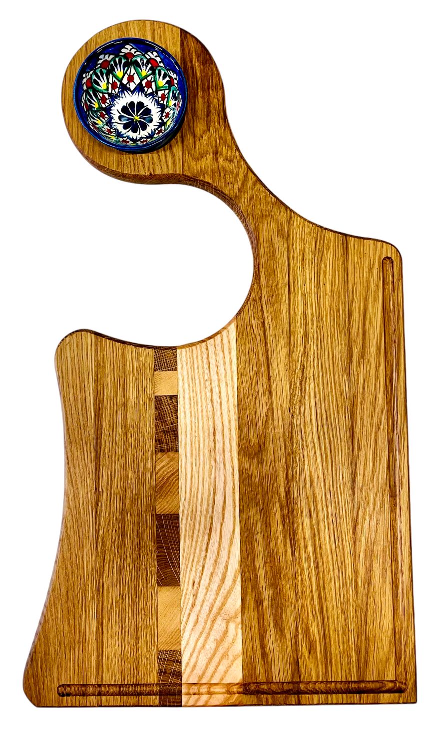 Wooden cutting board  with bowls