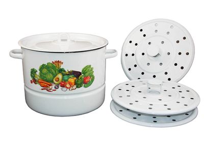 Puodas mantams, emaliuotas. 3 skyriai. 12 ltr.