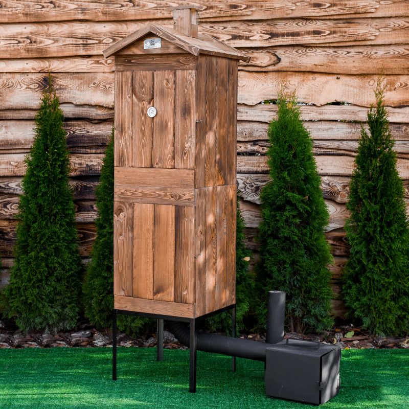 Wooden smoker Standart Plus, 140×50 cm (2-chamber)