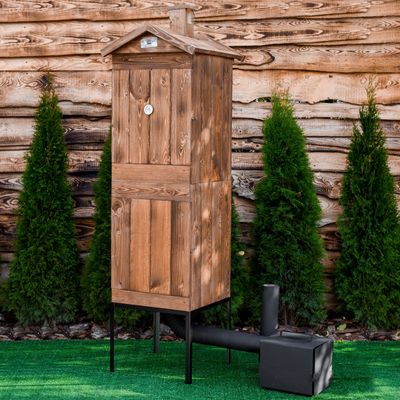 Wooden smoker Standart Plus, 140×50 cm (2-chamber) Wooden smoker Standart Plus, 140×50 cm (2-chamber)