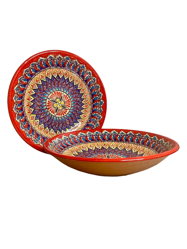 Handmade Legan 34 cm "Mehrob" deep, red pattern Handmade Legan 34 cm "Mehrob" deep, red pattern