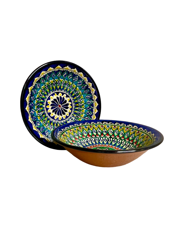 Handmade Legan 30 cm "Mehrob" deep, blue pattern