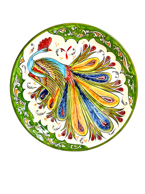 Handmade Legan 37 cm “Peafowl”, glazed ceramic Handmade Legan 37 cm “Peafowl”, glazed ceramic