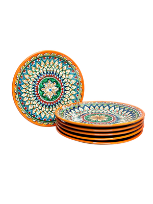 Handmade Lyagani 26 cm "Mehrob" 6 pcs, orange pattern Handmade Lyagani 26 cm "Mehrob" 6 pcs, orange pattern