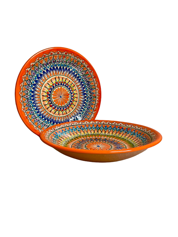 Handmade Legan 34 cm "Mehrob" deep, orange pattern