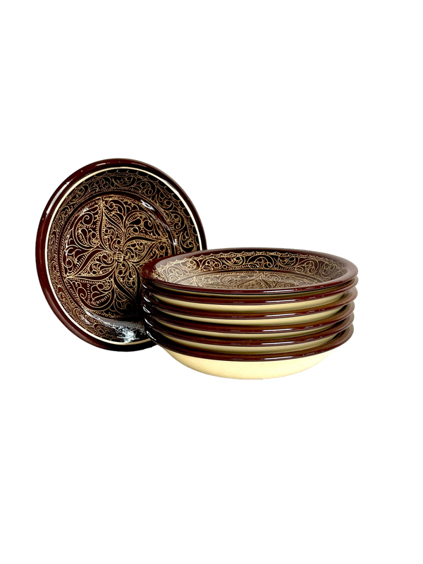 Handmade Lyagani 19 cm, 6 pcs, deep, brown “Tilma” Handmade Lyagani 19 cm, 6 pcs, deep, brown “Tilma”