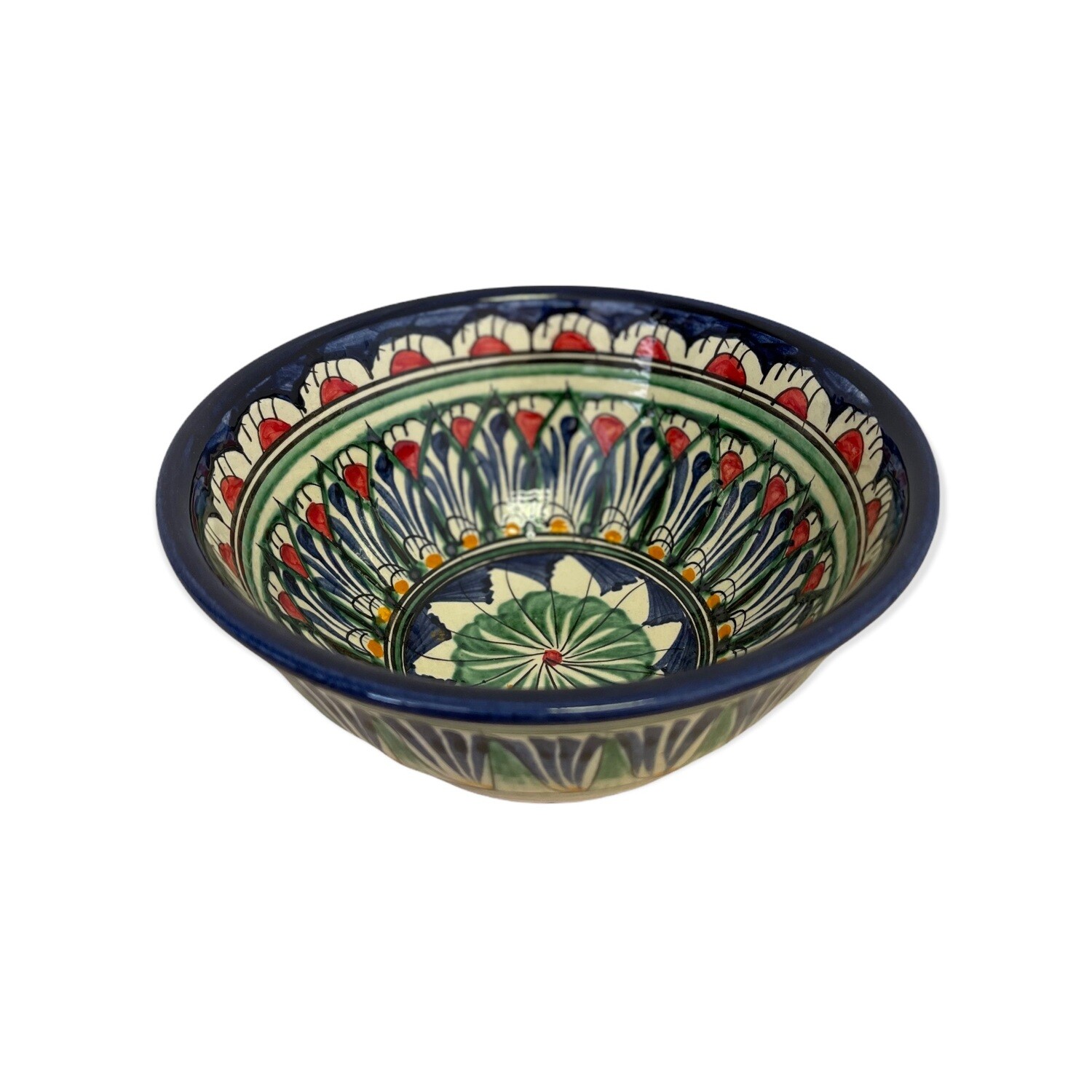 Handmade Bowl/Kosa 18 cm, 750 ml. for tea, spices, “Mechrob”, blue pattern