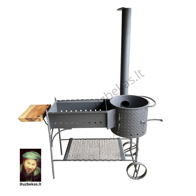 Barbecue stove "Laser", with wheels and shelf, steel for 12-16 l cauldron