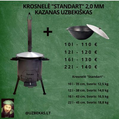 Fire stove “ Standart” for Kazan, wall thickness 2 mm, complete with a Kazan 22 l Fire stove “ Standart” for Kazan, wall thickness 2 mm, complete with a Kazan 22 l
