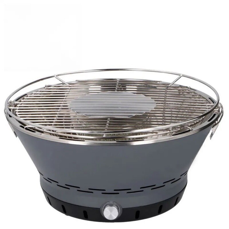 Charcoal grill with electric fan and carrying bag