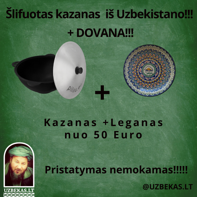 Set - Uzbek polished Kazan 8-10-12-16-22 l, flat bottom, with Legan Uzbek plates 26-42 cm