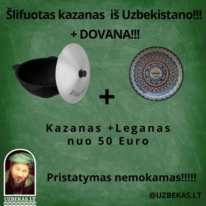 Set - Uzbek polished Kazan 8-10-12-16-22 l, flat bottom, with Legan Uzbek plates 26-42 cm