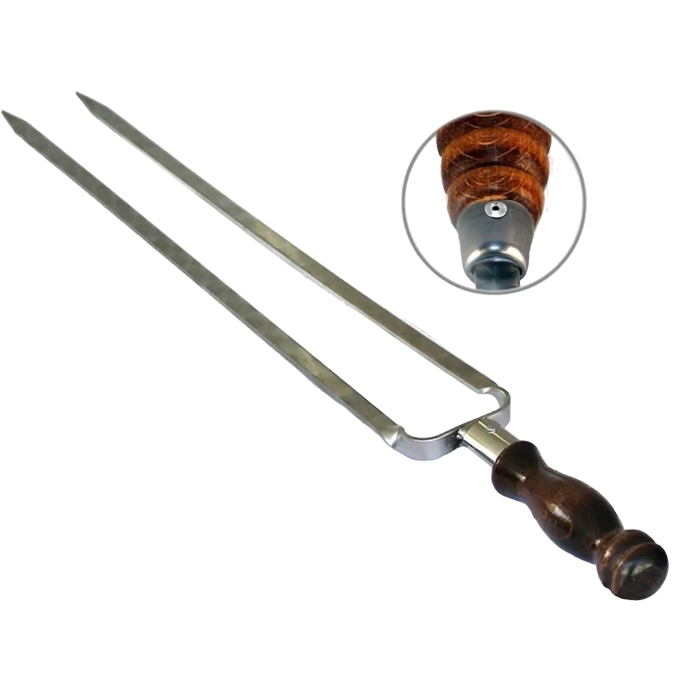 Double skewer with wooden handle 67x45 cm 12/2 mm