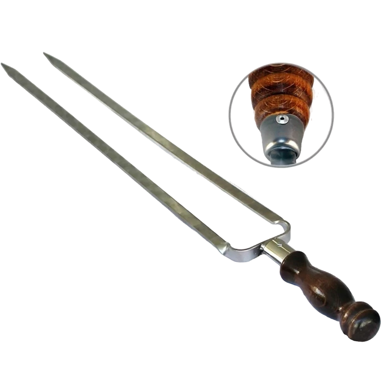 Double skewer with wooden handle 67x45 cm 12/2 mm
