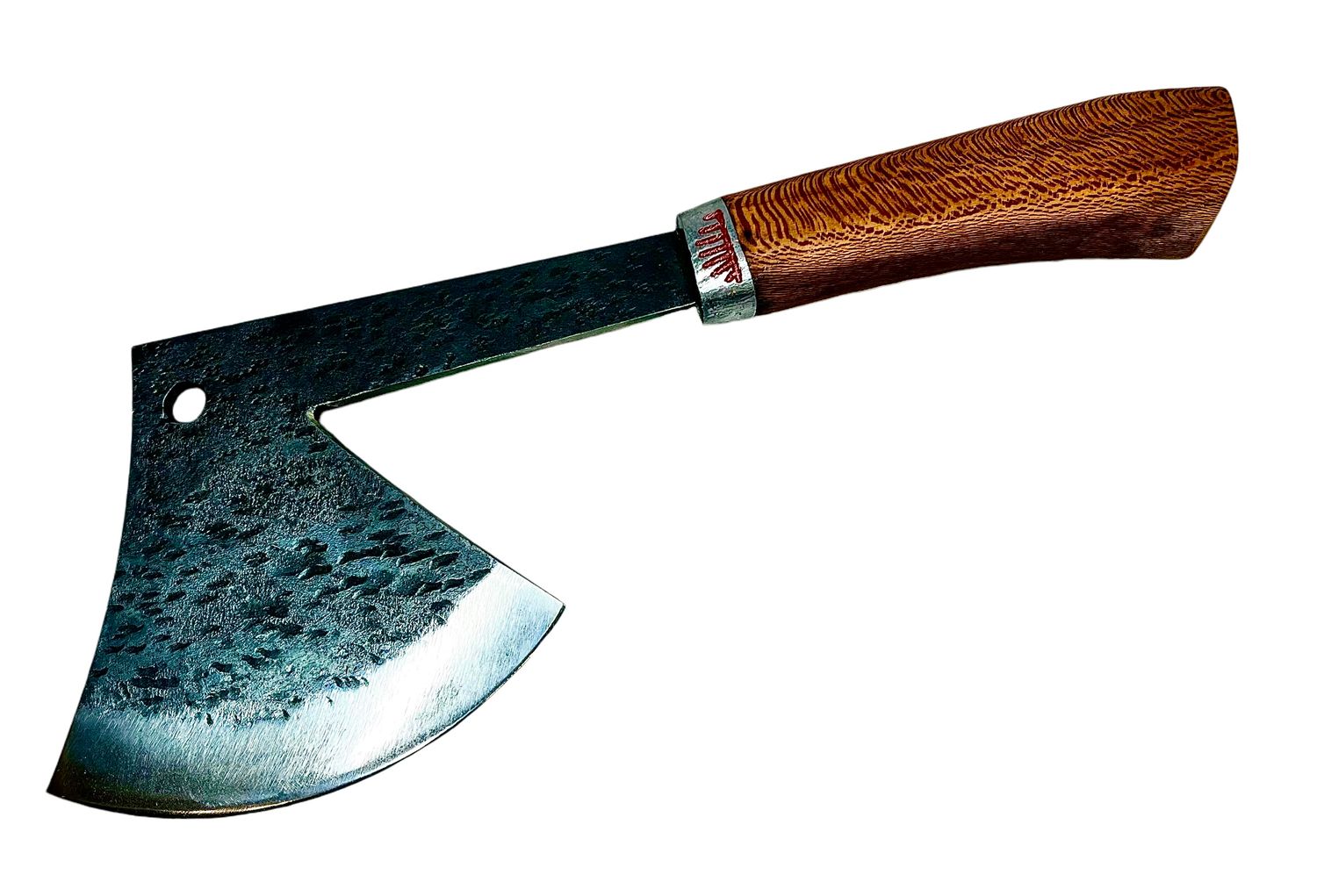 Uzbek axe Pchak, cherry handle, with engraving, blade 17 cm, total length 31 cm.