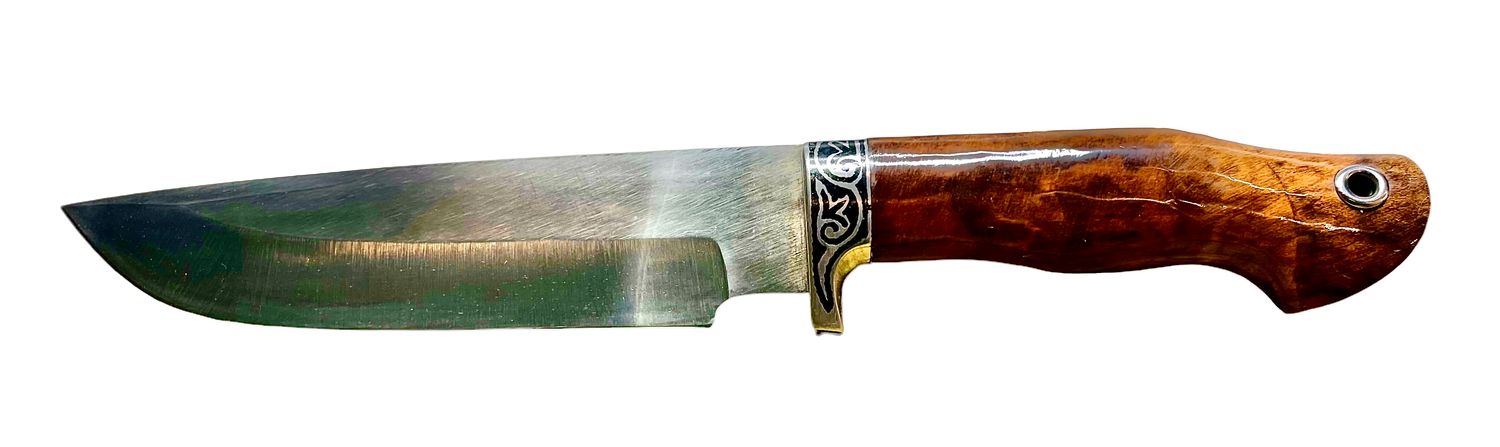 Uzbek knife Pchak, walnut handle, blade 17 cm, total length 29-30 cm.