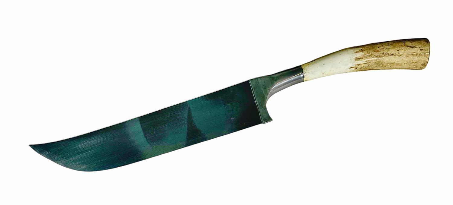 Uzbek knife Pchak, "Horn" handle, blade 13-14 cm, total length 24-25 cm.
