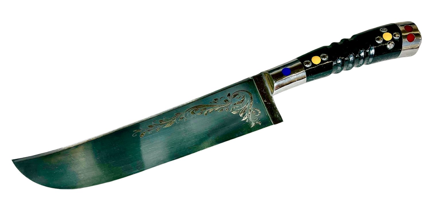 Uzbek knife Pchak, ebonite handle, blade 17-18 cm, total length 29-30 cm.