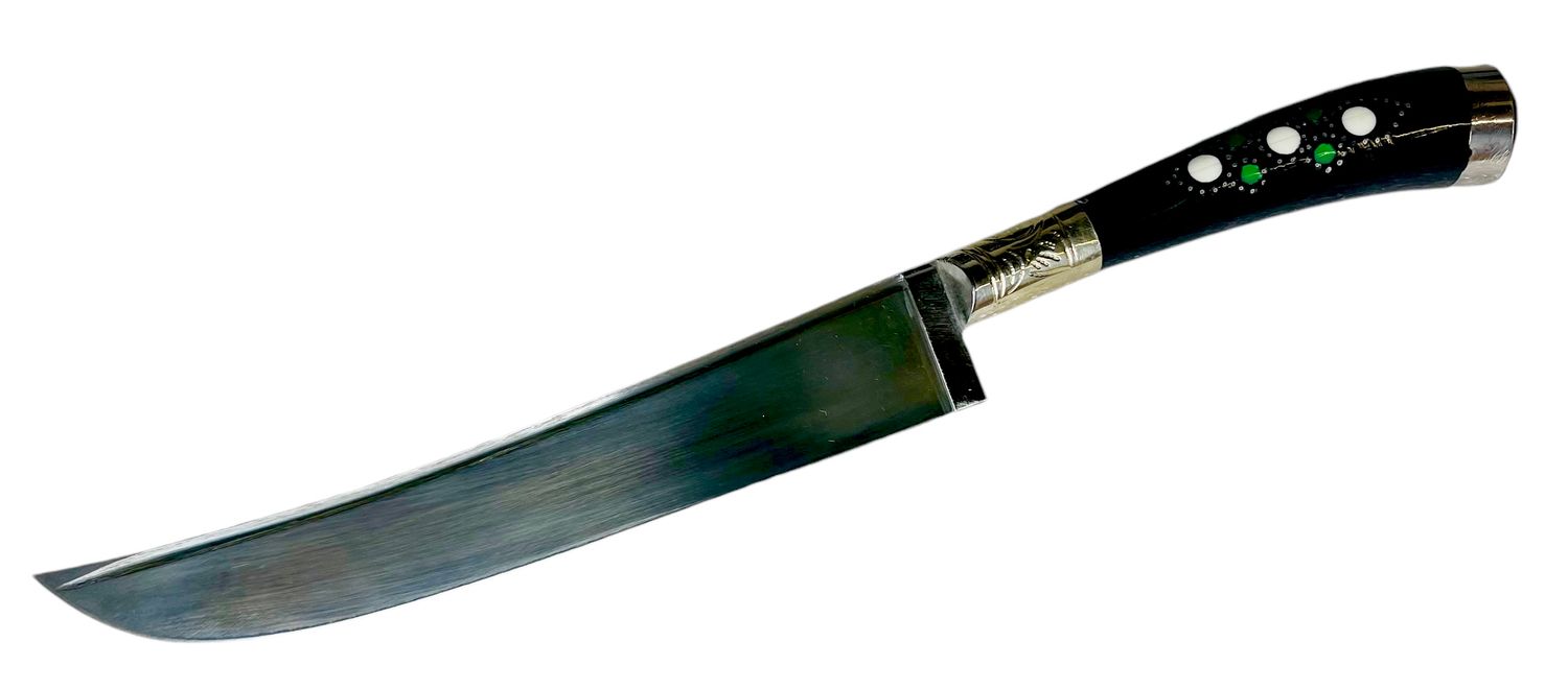 Uzbek knife Pchak, ebonite handle, blade 17-18 cm, total length 30 cm.