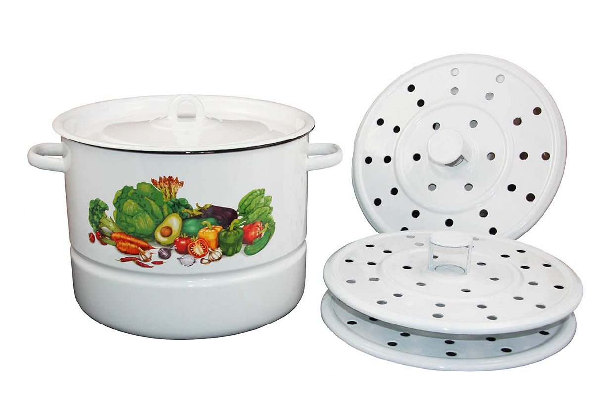 Mantovarka 12L, enameled, 3 compartments