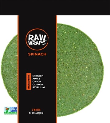 Spinach Wraps- 5 wraps per bag