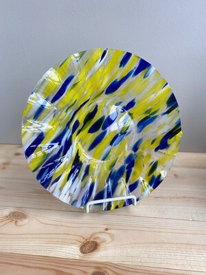 Yellow & Blue Art Glass Bowl - Sample Sale