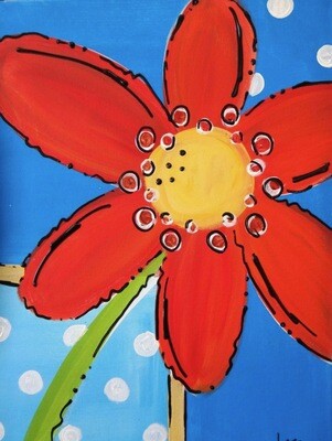 Camp in a Bag! Red Flower Canvas