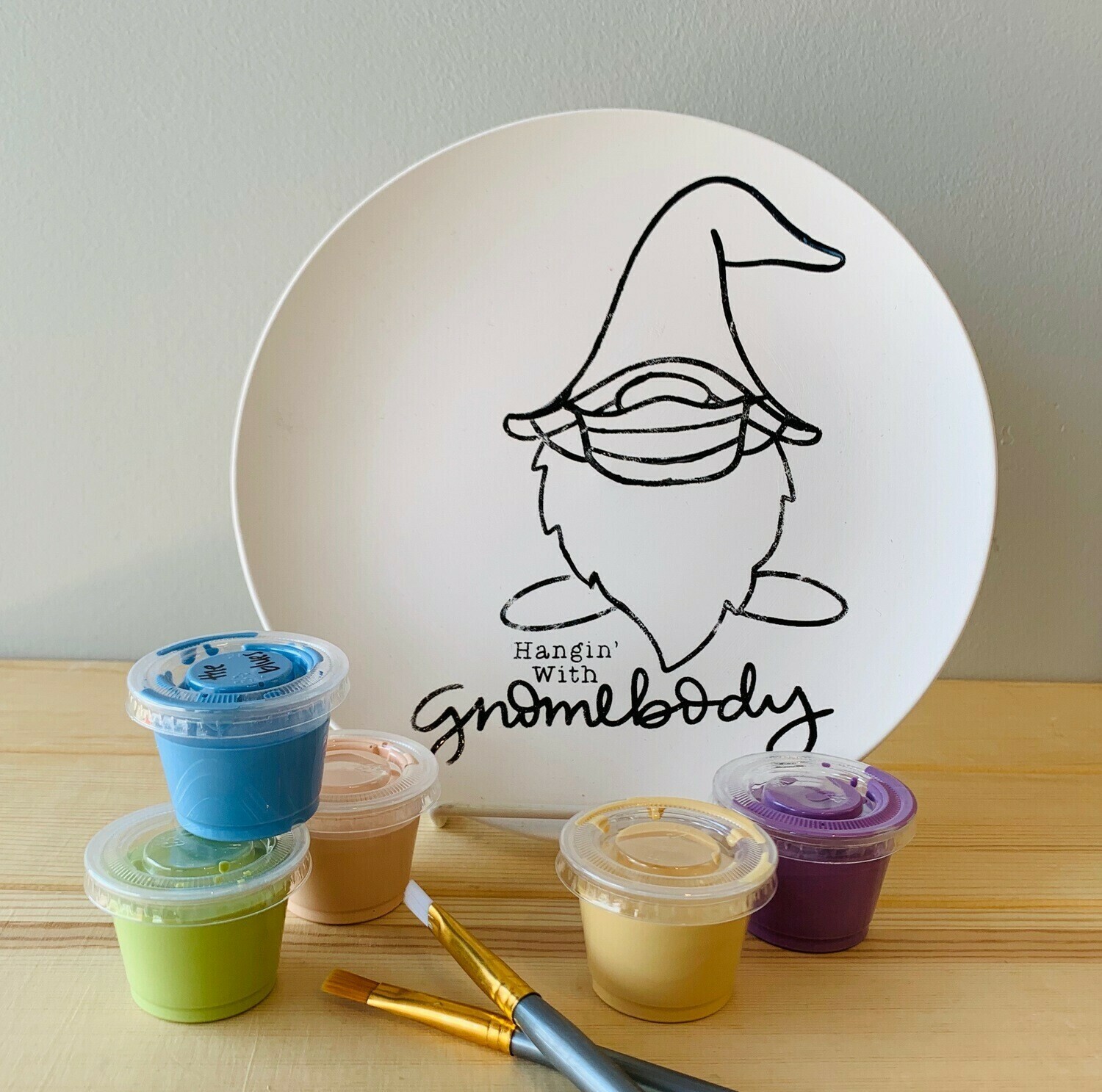 Take Home Coloring Book Hanging with Gnomebody Plate with Glazes - Pick up Curbside