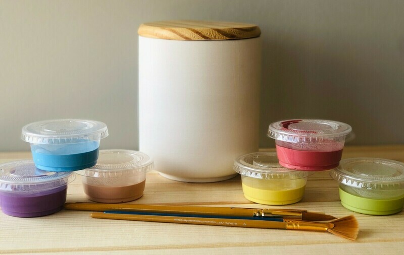 Large Modern Canister with Wooden Lid