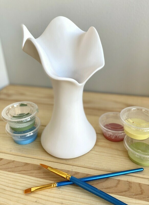 Free form Ruffle Top vase 8&quot;