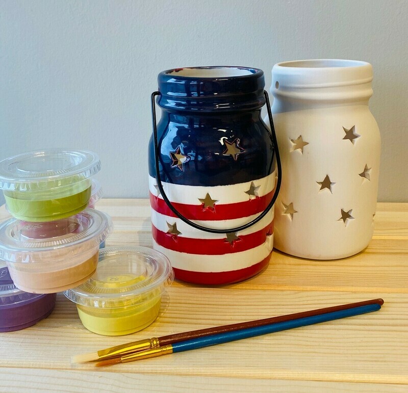 Mason Jar Lantern with Star Cut Outs