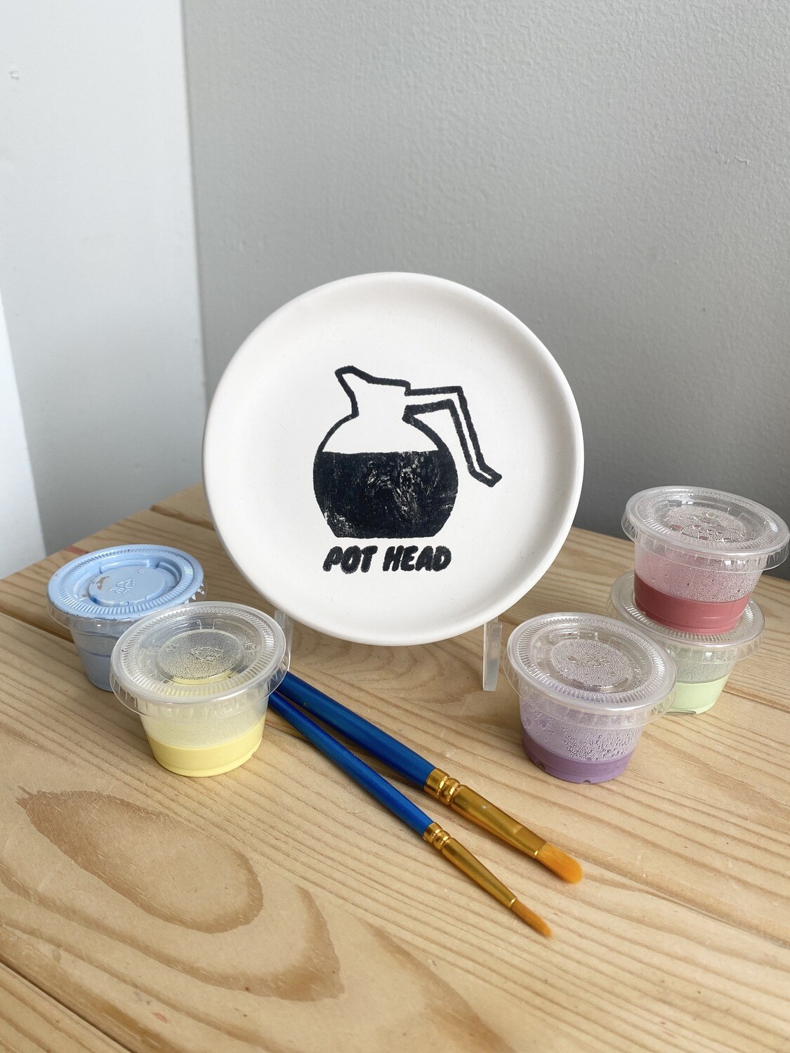 Take Home Coloring Book Pothead Dish/Coaster with Glazes