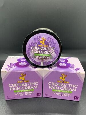 BeeZbee CBD+D8-THC Pain Cream 100mg CBD 100mg D8-THC Lavender Topical