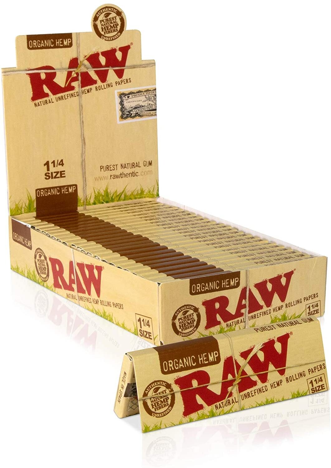 Raw Natural Unrefined CLASSIC Papers 1 1/4 Size