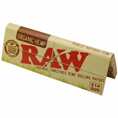 RAW Natural Unrefined Organic HEMP Papers 1 1/4 size