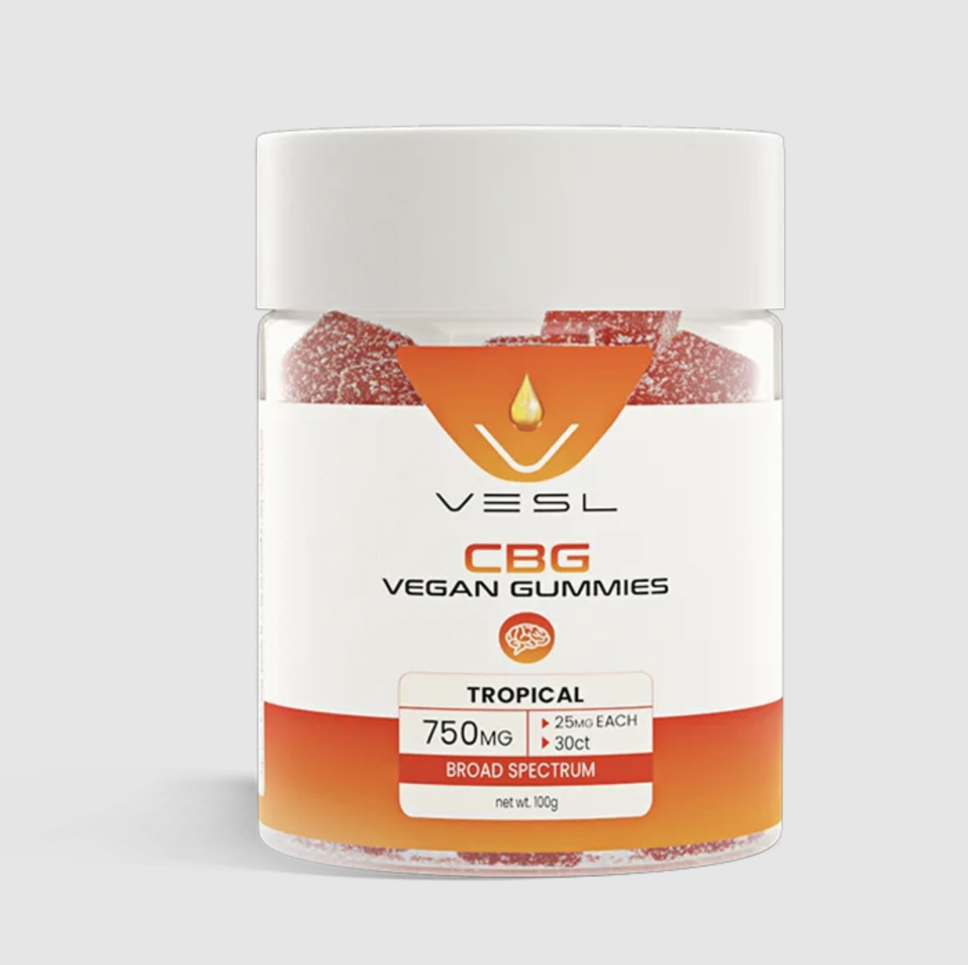 Vesl CBG Vegan Gummies Tropical 750mg