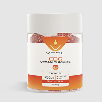 Vesl CBG Vegan Gummies Tropical 750mg Edible