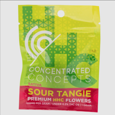 1g Sour Tangie HHC Flower Concentrated Concepts 100mg